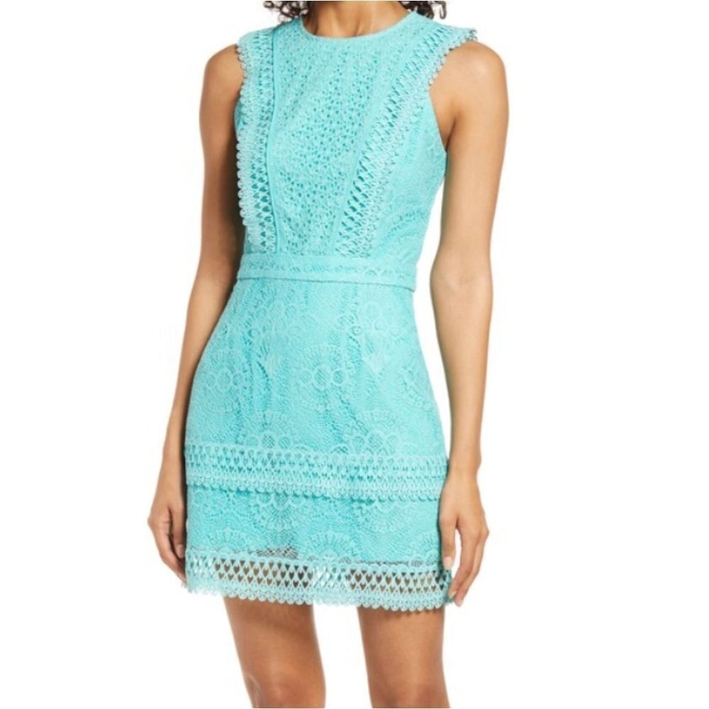 77_Adelyn Rae Mixed Lace Dress